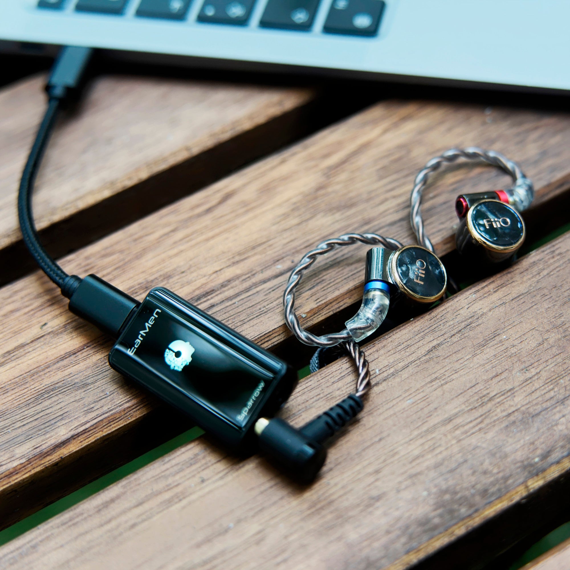fiio fd3 paired with a earmen sparrow with a usc-c cable